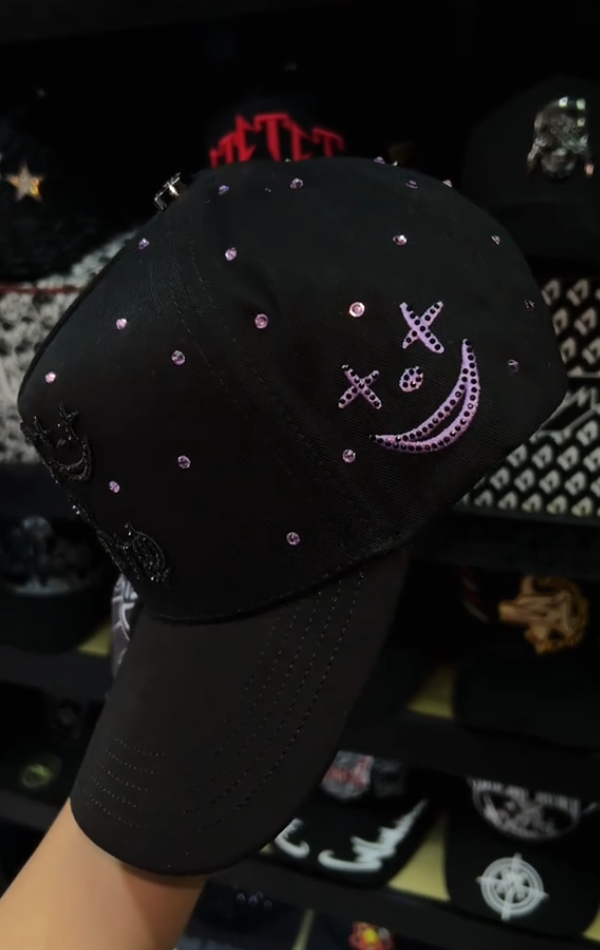 Clown Rhinestones Suede Hat