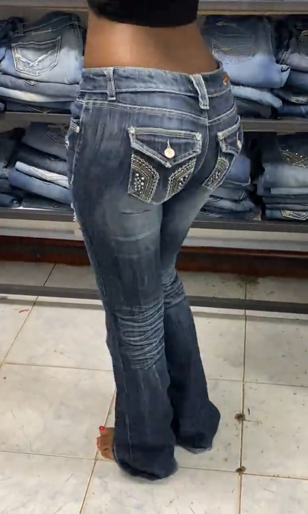 Women's Distressed Flared Jeans
