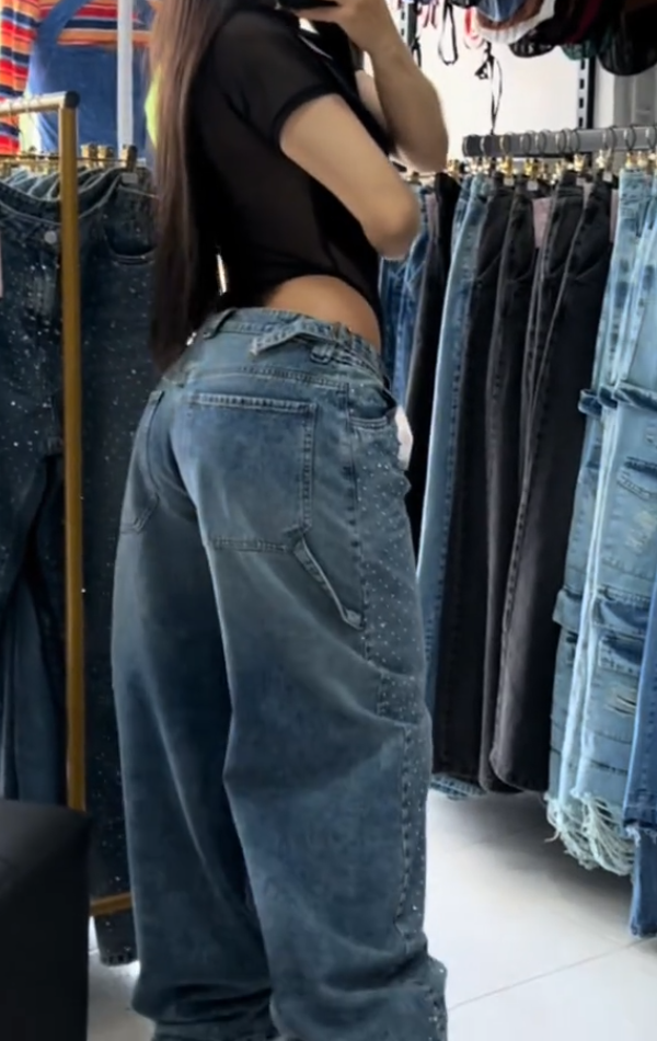 Women's Shiny Loose Jeans