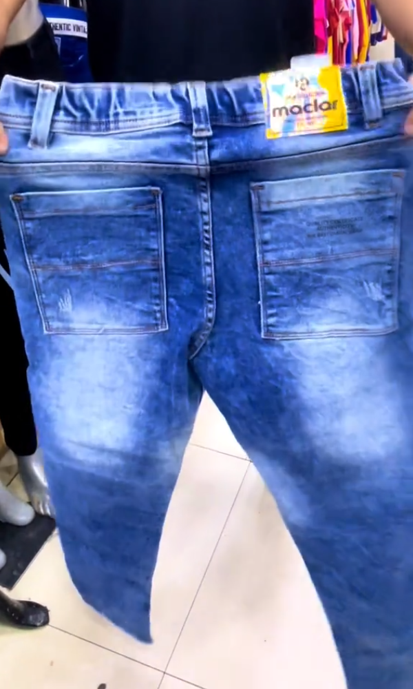 Men's Striped Zip-up Jeans