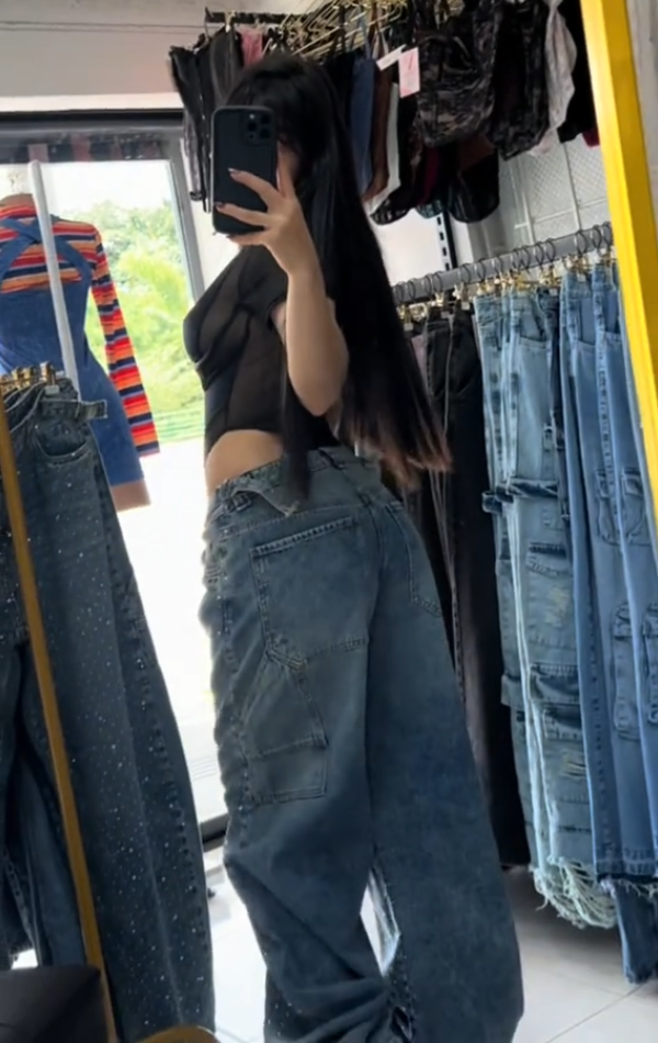 Women's Shiny Loose Jeans