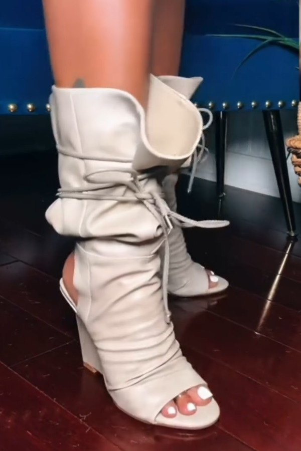Leather Wedge Bootie