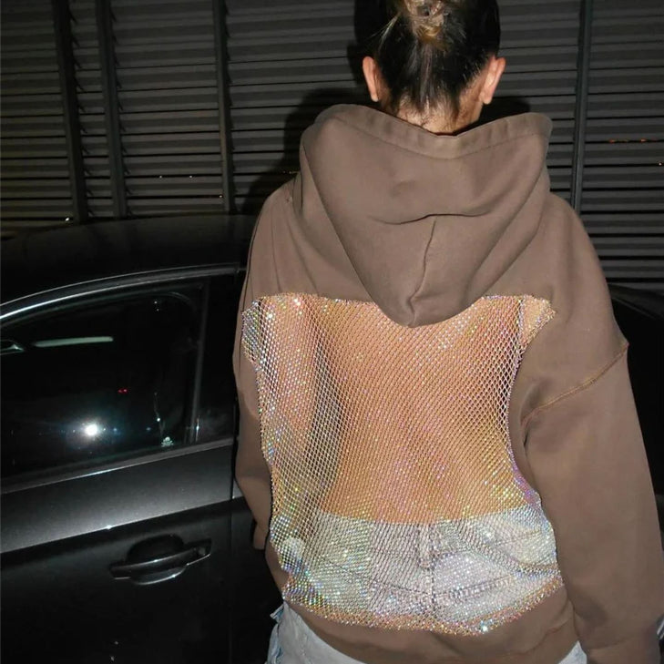 Versatile Backless Mesh Hoodie