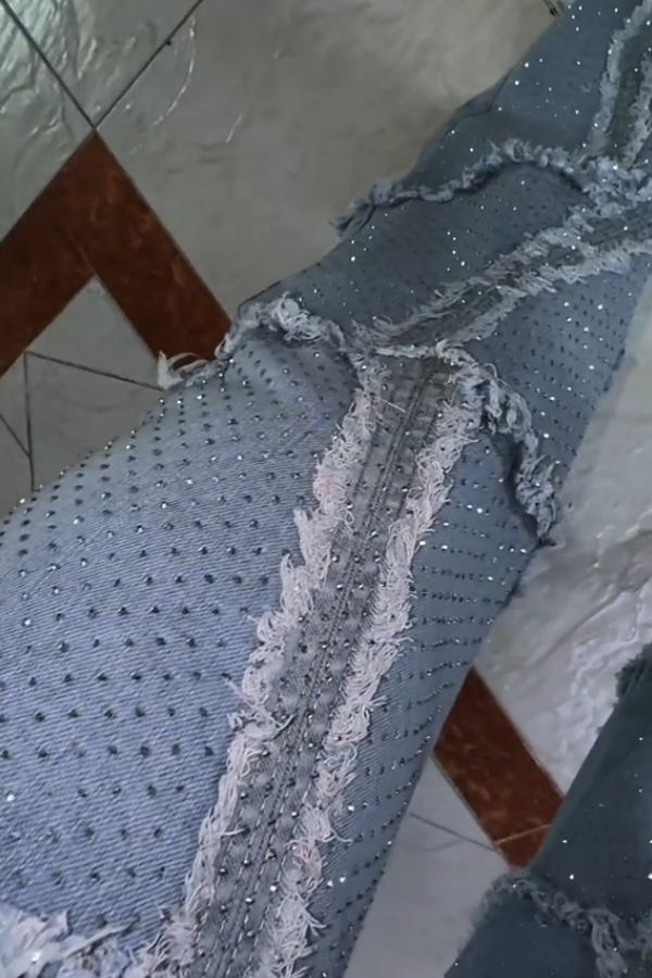 Women's Shiny Denim Casual Pants