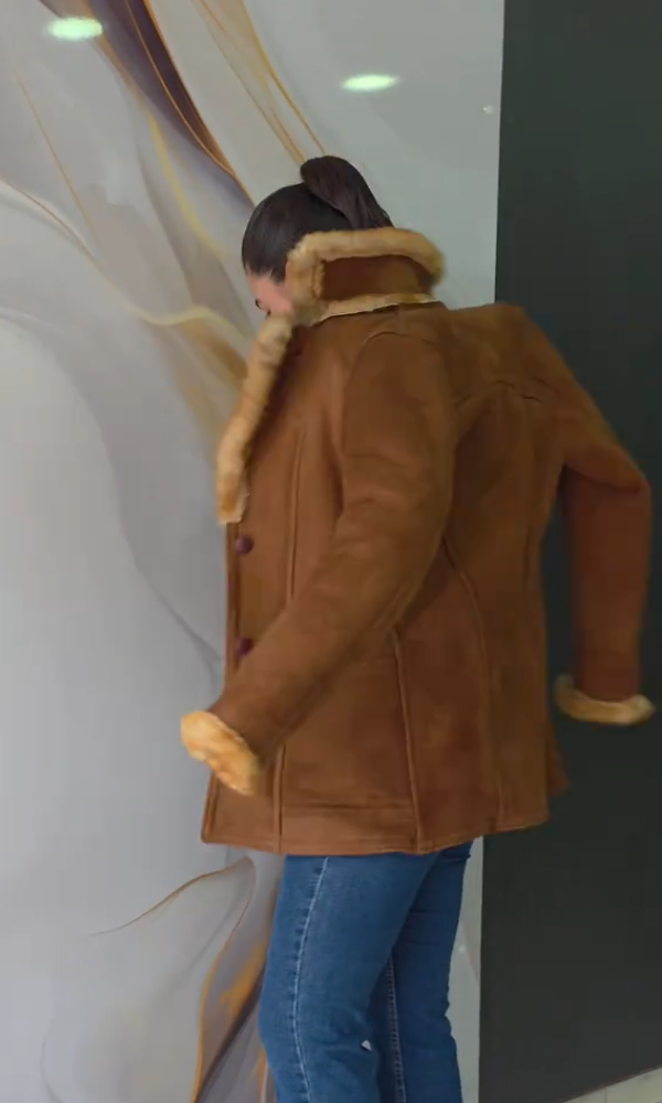 Women's Wool Faux Fur Button Coat