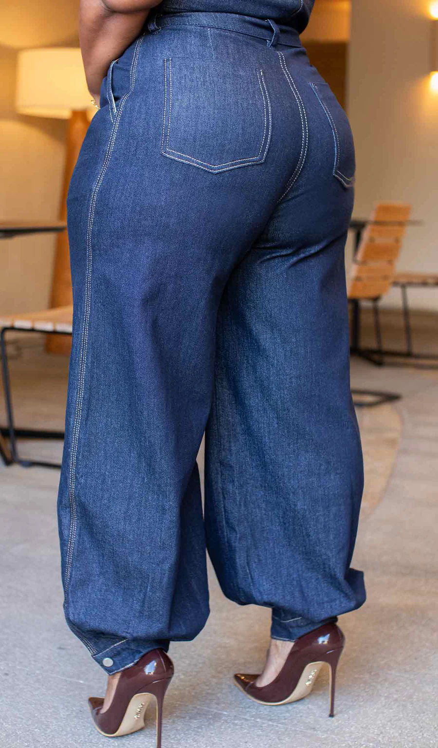 Halter Neck Denim Vest & Pants Set