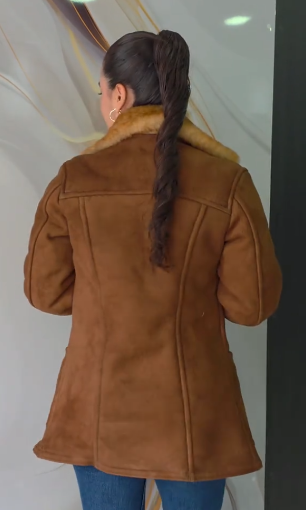 Women's Wool Faux Fur Button Coat