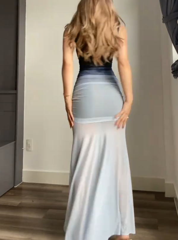 Ombre Silk Midi Dress