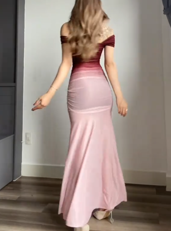 Ombre Silk Midi Dress