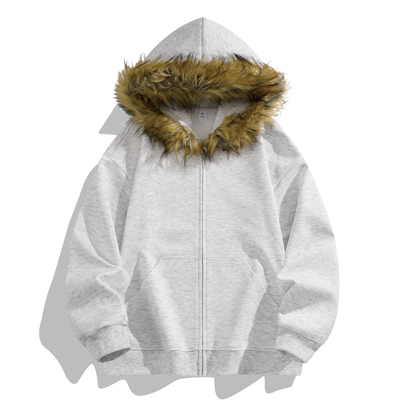 Couple's Faux Fur Zip-Up Hoodie