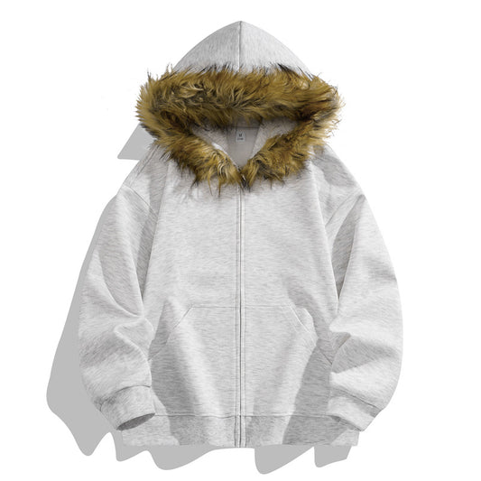Couple's Faux Fur Zip-Up Hoodie