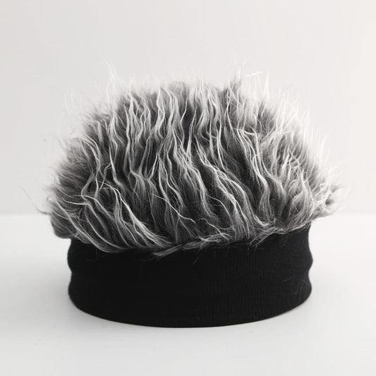One-piece Wig Plush Knitted Hat