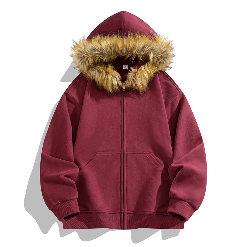 Couple's Faux Fur Zip-Up Hoodie