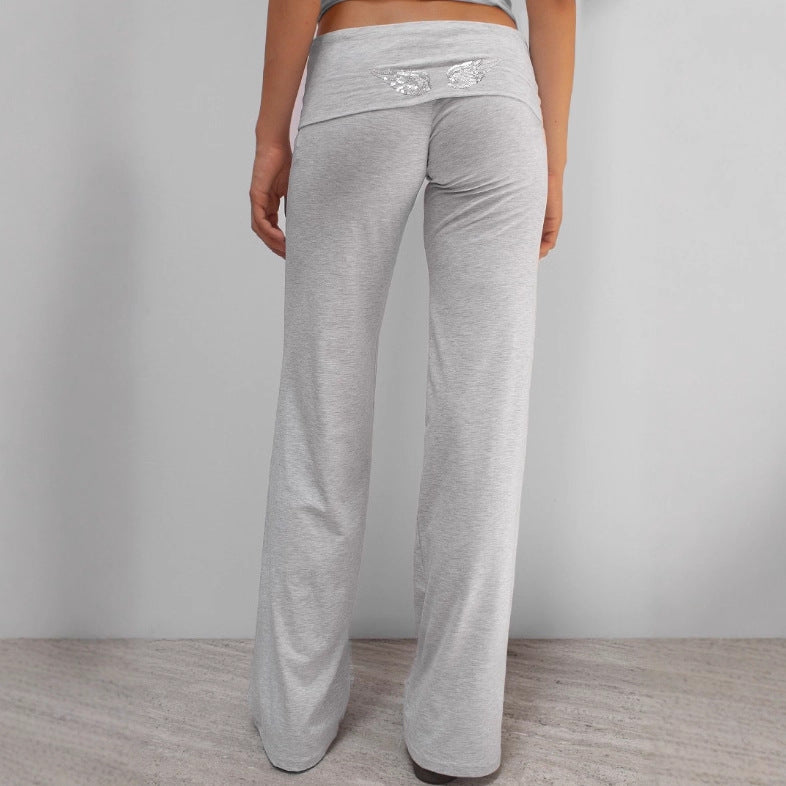 Wings Sequined Casual Hoodie Set