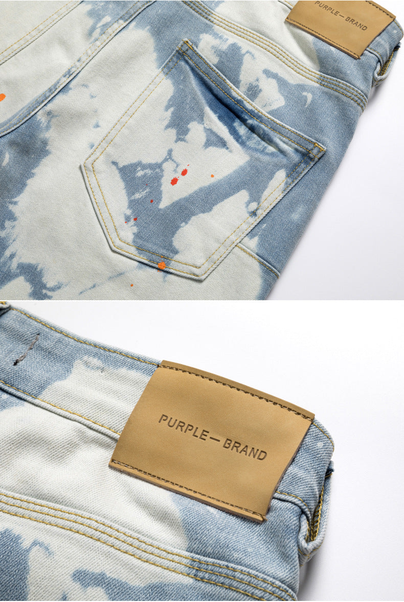 Retro Splatter Paint Distressed Casual Jeans