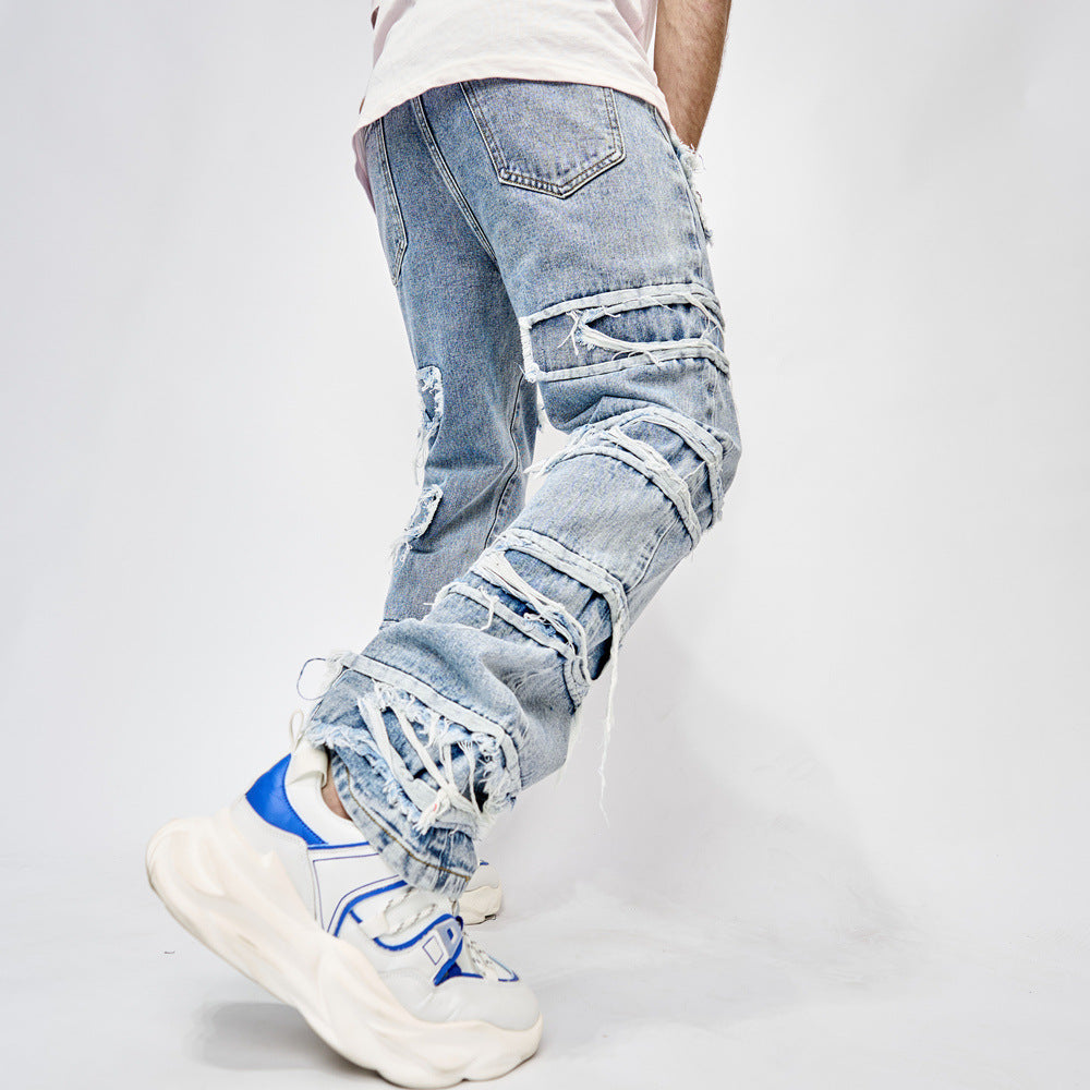 Men's Frayed Retro Casual Jeans