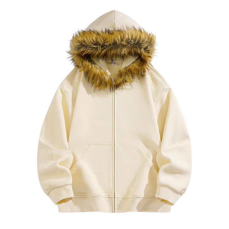 Couple's Faux Fur Zip-Up Hoodie