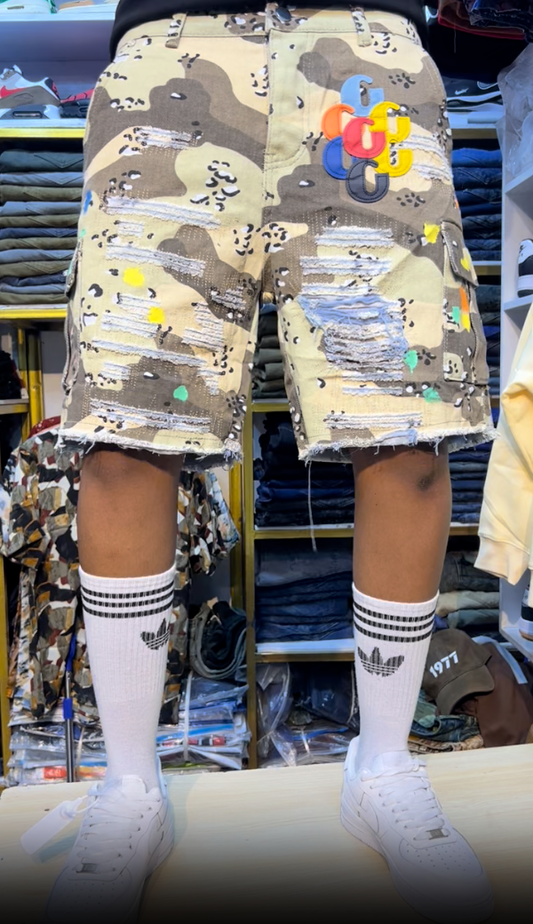 Couples Embroidered Denim Shorts