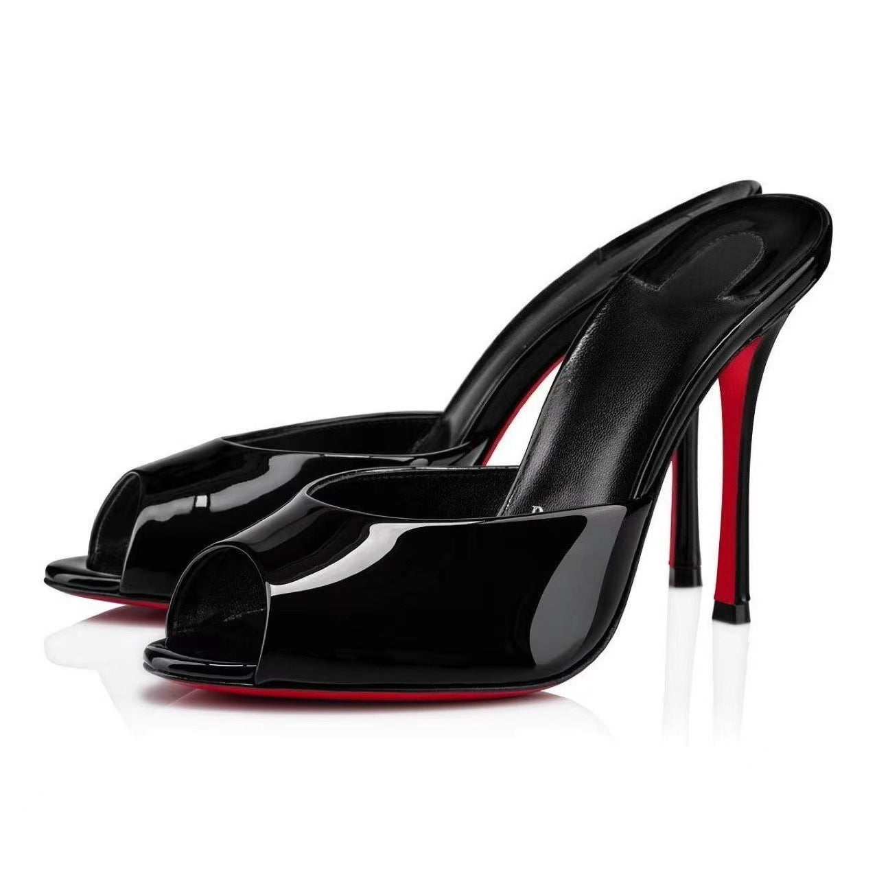 Glossy Leather Women's High-Heeled Sandals