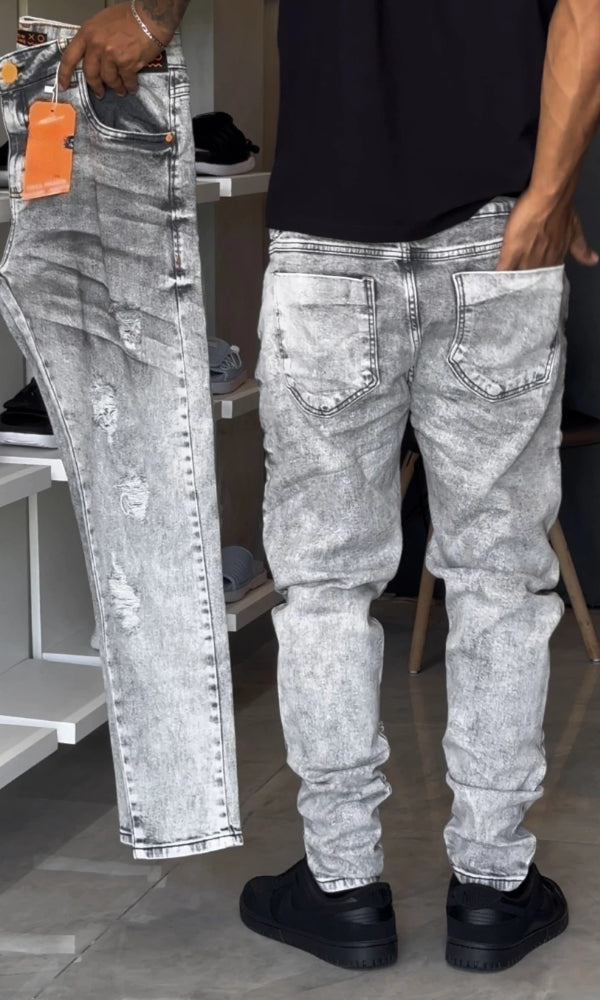 Gray Trendy Casual Jeans