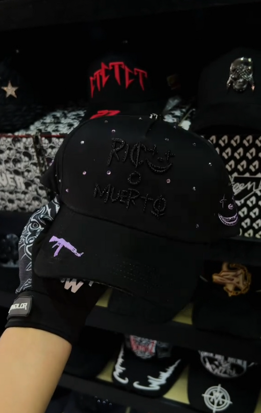 Clown Rhinestones Suede Hat