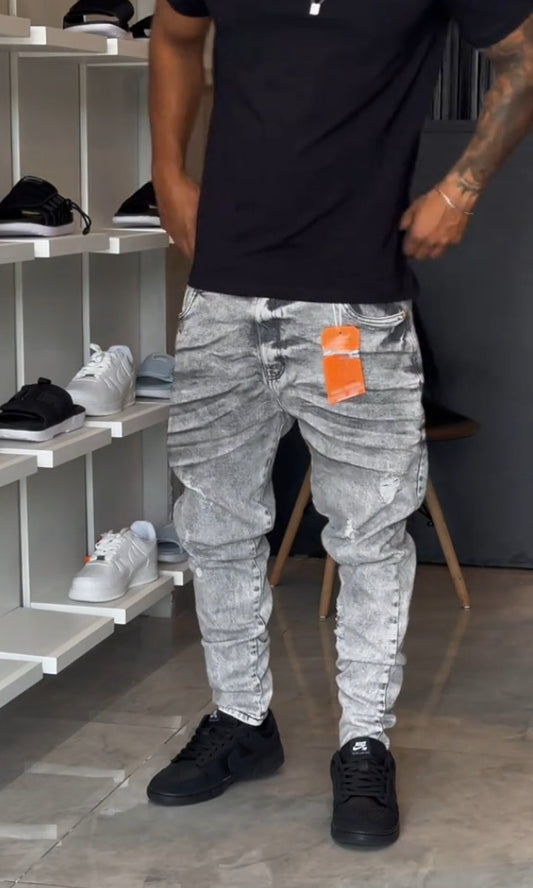 Gray Trendy Casual Jeans