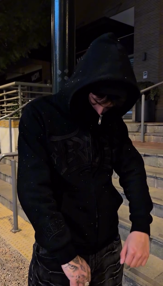 Couple Embroidered Sparkling Zipper Hoodies