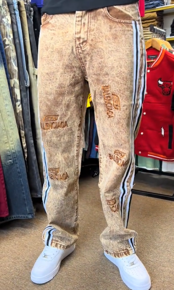 Men's Trendy Lettering Jeans