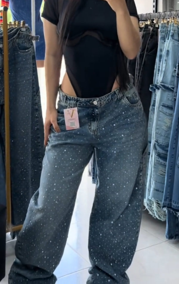 Women's Shiny Loose Jeans