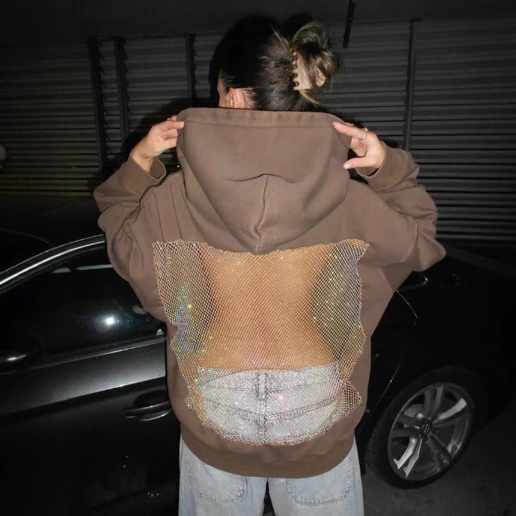 Versatile Backless Mesh Hoodie