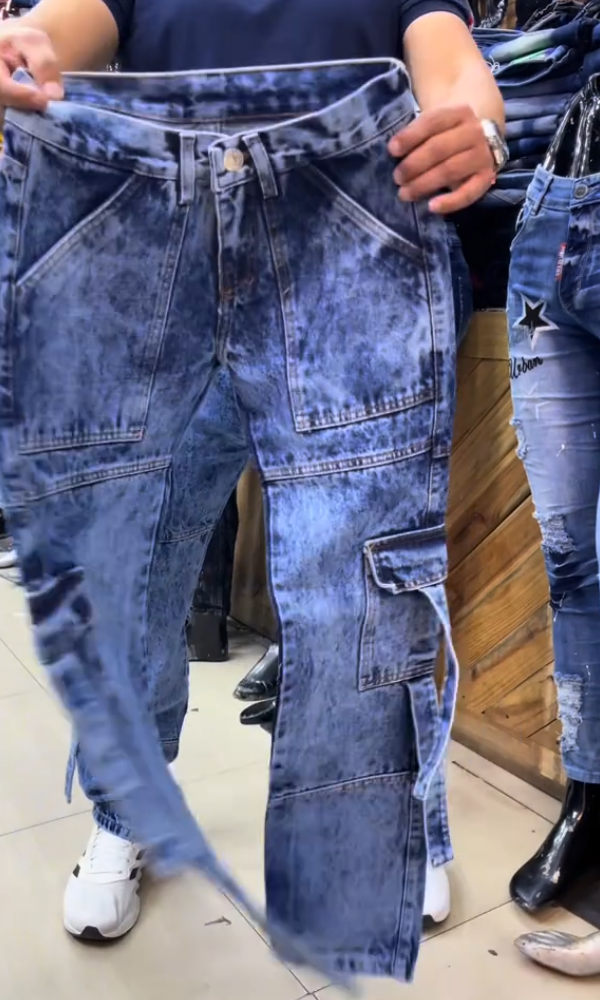 Men's Casual Loose Cargo Jeans