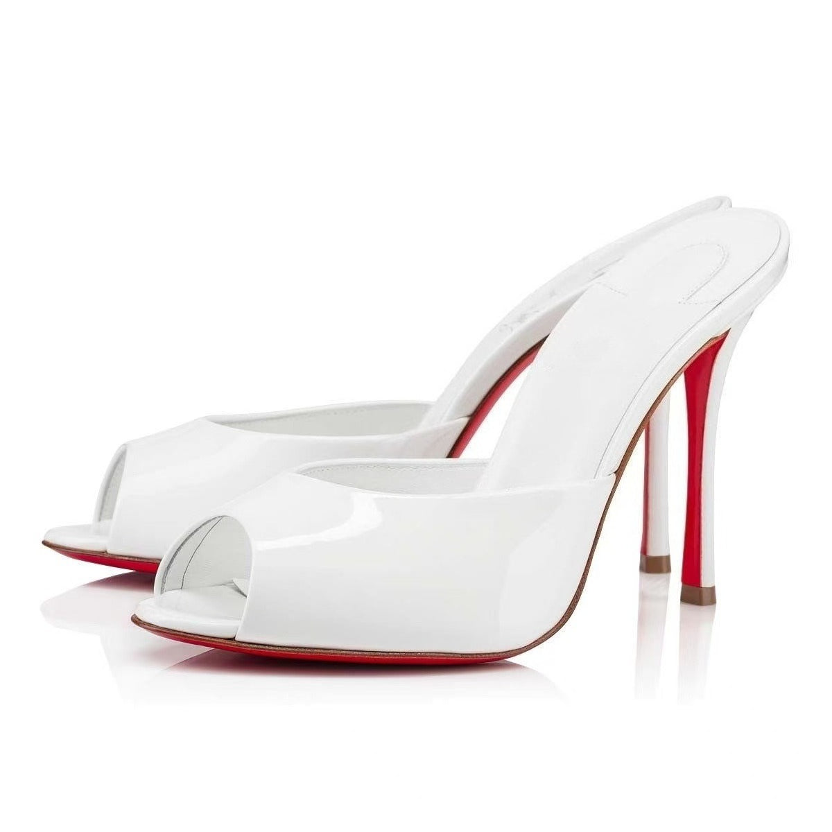 Glossy Leather Women's High-Heeled Sandals