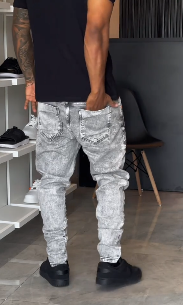 Gray Trendy Casual Jeans