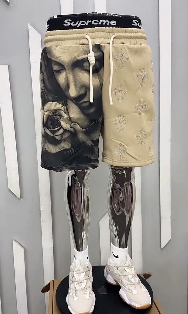 Comfortable Cotton Rhinestone Bermuda Shorts