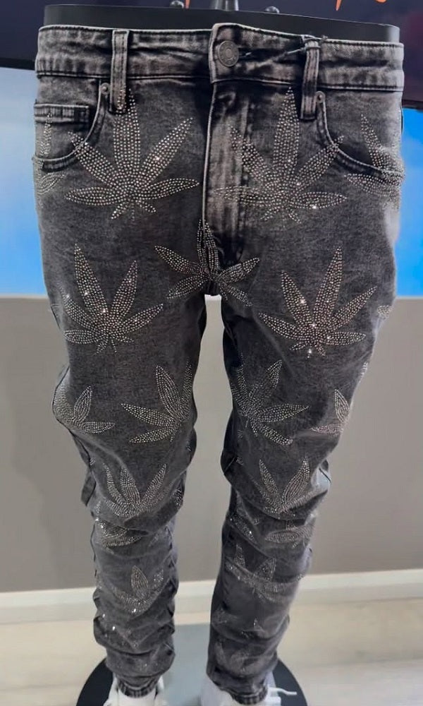 Men's Skinny Rhinestone Jeans