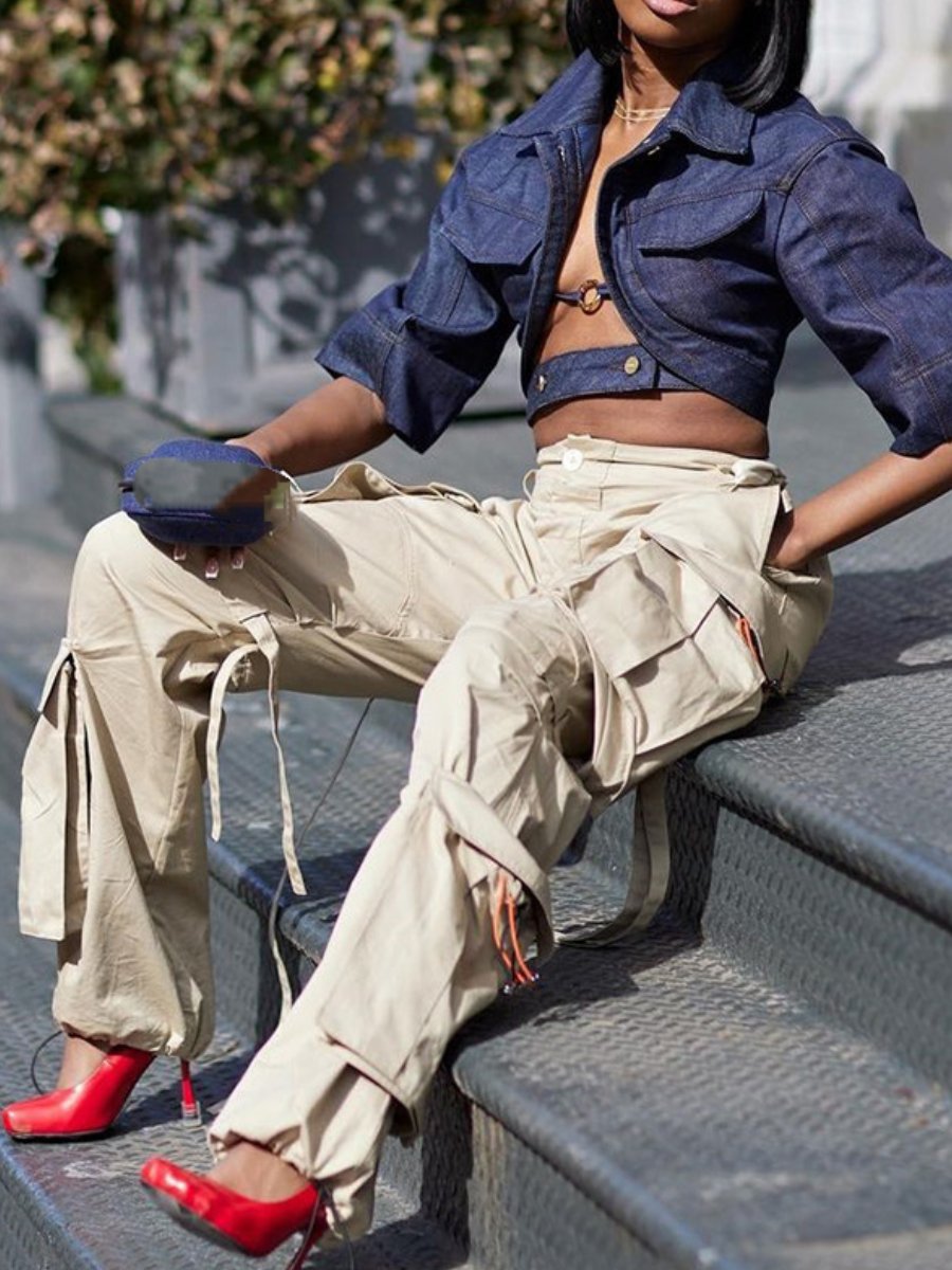 Lassel Navel Short Denim Shirt