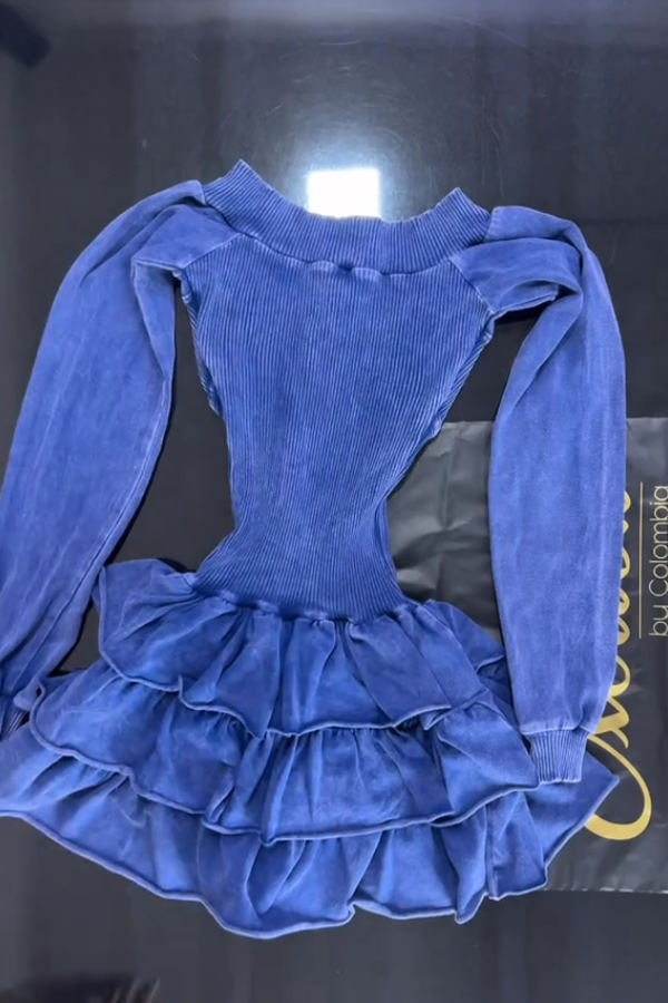 Casual Stretch Crew Neck Mini Dress