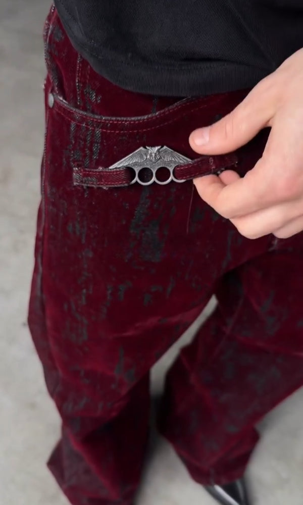 Men's Chic Flocked Flared Jeans